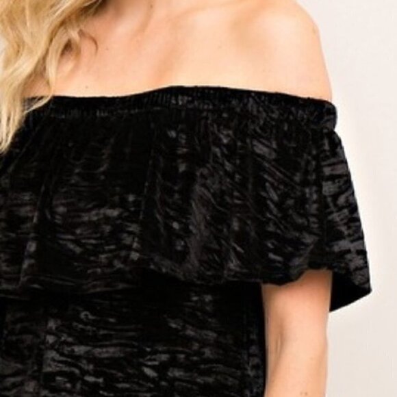 BLACK OR BURGUNDY Velvet Tunic Dress - Picture 3 of 6